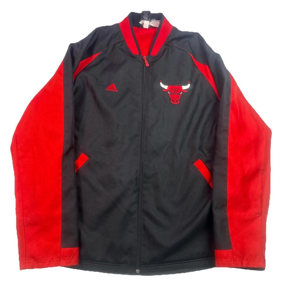 Chicago Bulls NBA Full Zip Tip Off Jacket Adidas Black  Men's Medium